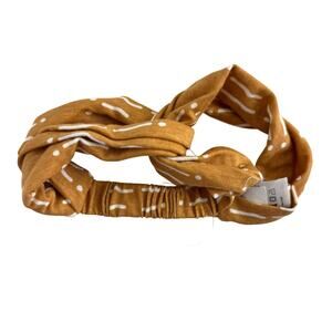 Jessica Simpson Brown & White Bow Headband New Size 0-3 Months Organic Cotton